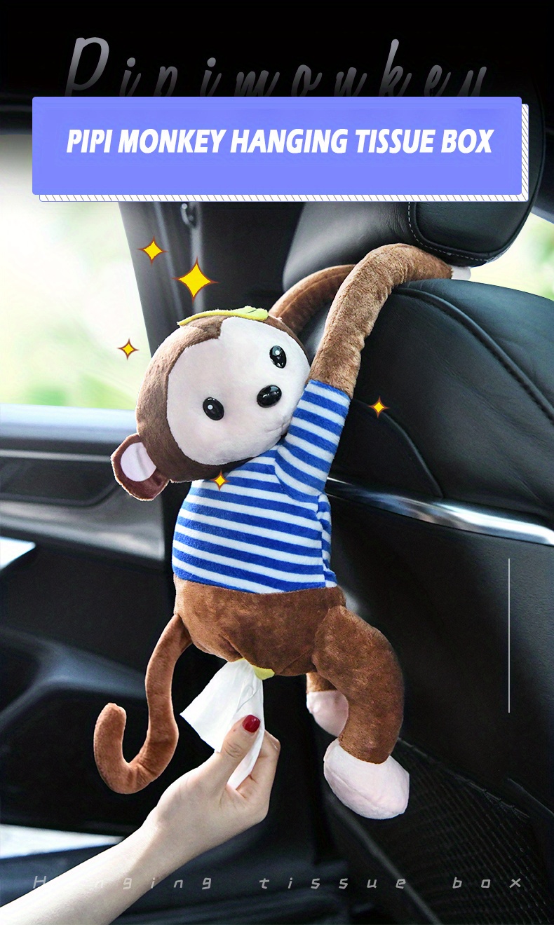 Monkey Design Creative Car Tissue Box Holder Cartoon Cute - Temu