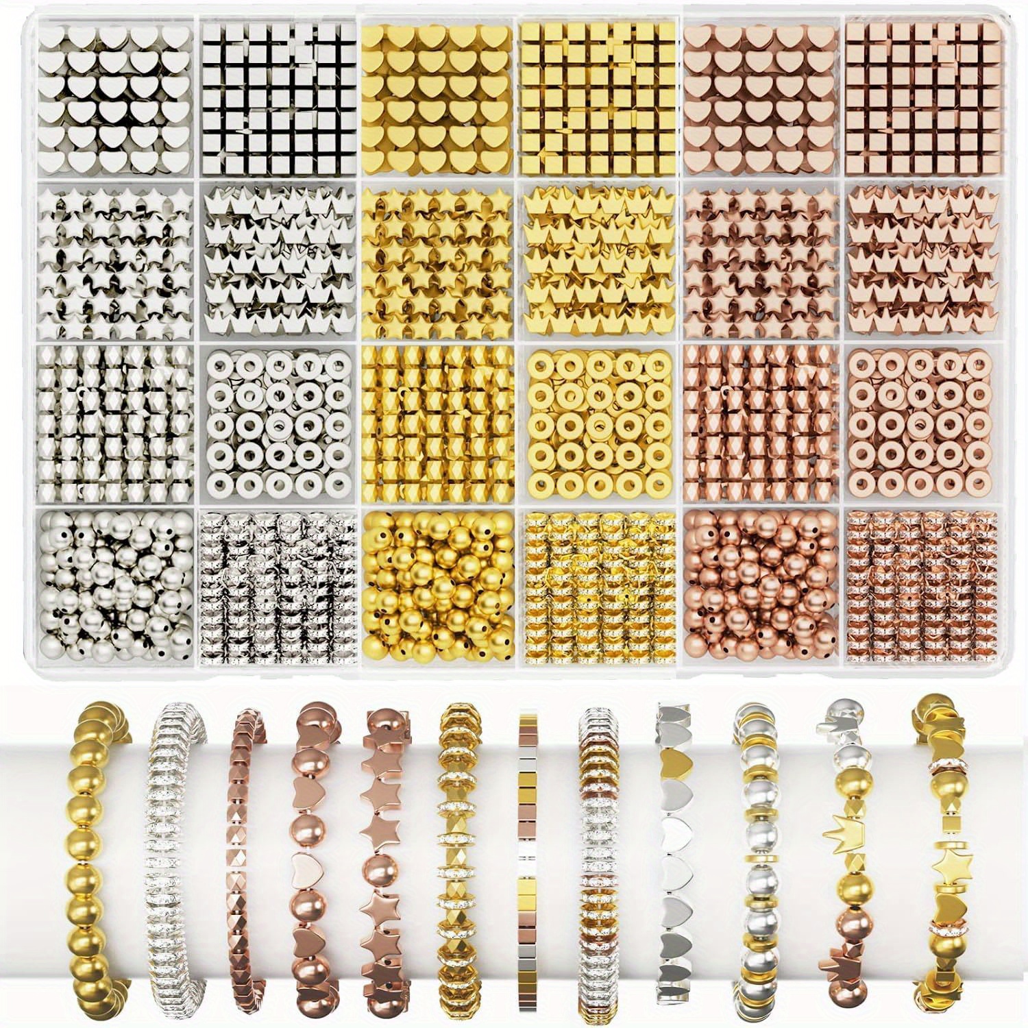 Black White Golden Acrylic Beads For Bracelets Making Kit - Temu United  Arab Emirates