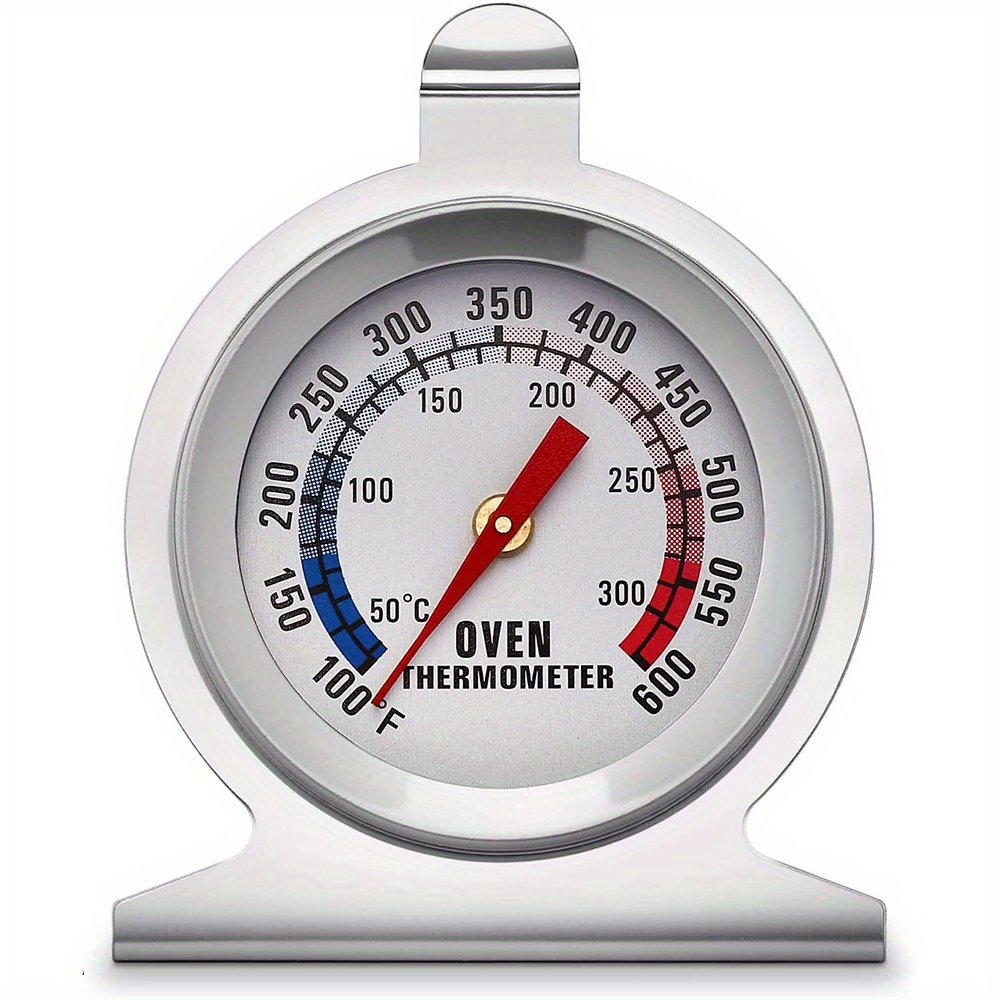  Thermometer für Elektroherd, Backofenthermometer für Gasherd,  Edelstahl-Ofenthermometer mit großem Zifferblatt für Küchenbackwaren