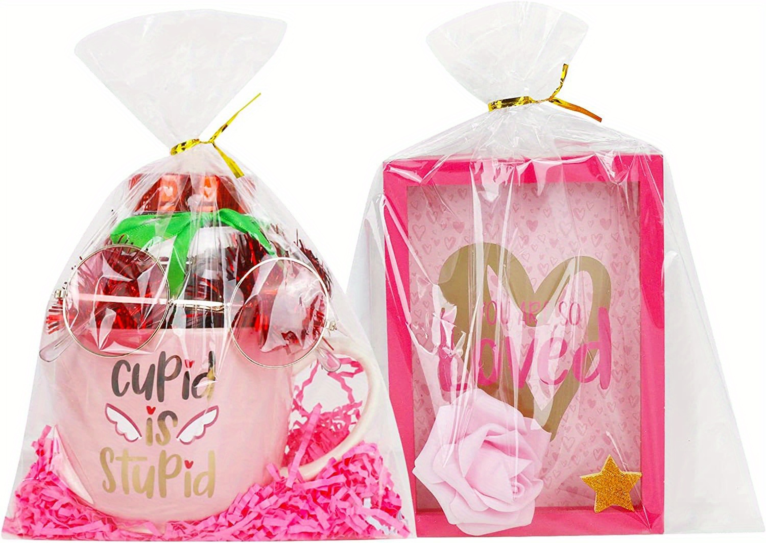 Tradineur - 6 paquetes de 18 bolsas transparentes de plástico para  caramelos, envolver galletas, chuches, fiestas, cumpleaños, r