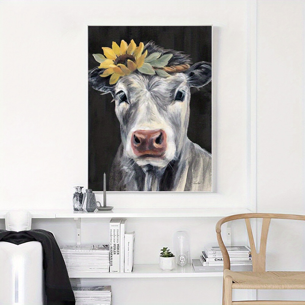 1pc Cows Canvas Wall Art Canvas Animal Painting Prints - Temu Australia