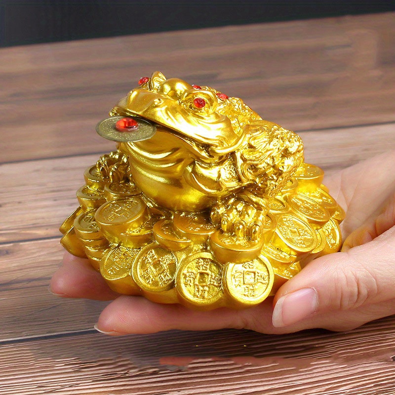 Golden Frog Toad Coin Feng Shui Toad Money Lucky Fortune Temu