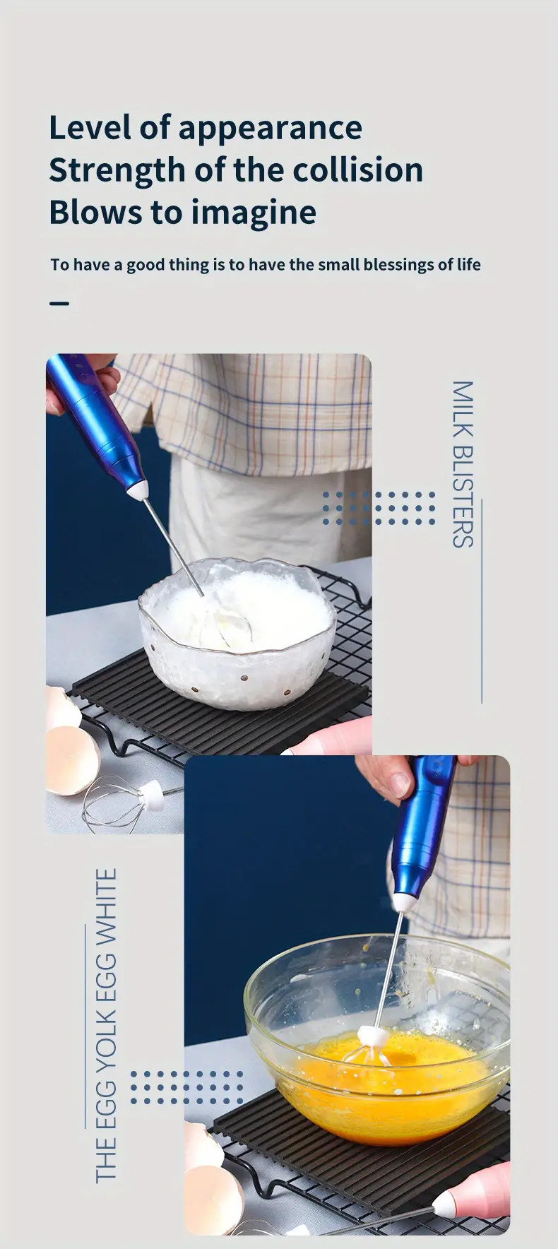 milk frother coffee frother household electric milk frother machine milk blender handheld whisk details 15