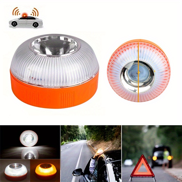 Lampe de secours pour voiture à LED rechargeable, V16 lampe de poche à  induction magnétique, lumière stroboscopique, lampe d'accident routier