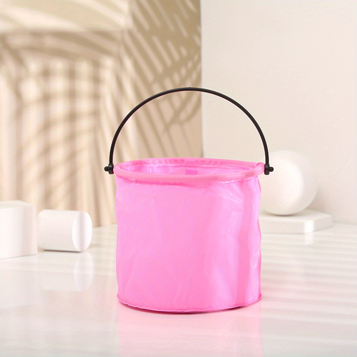 1pc Folding And Retractable Bucket Net Fishing Folding Bucket Tools & Home  Improvement Small Bathroom Trash Can