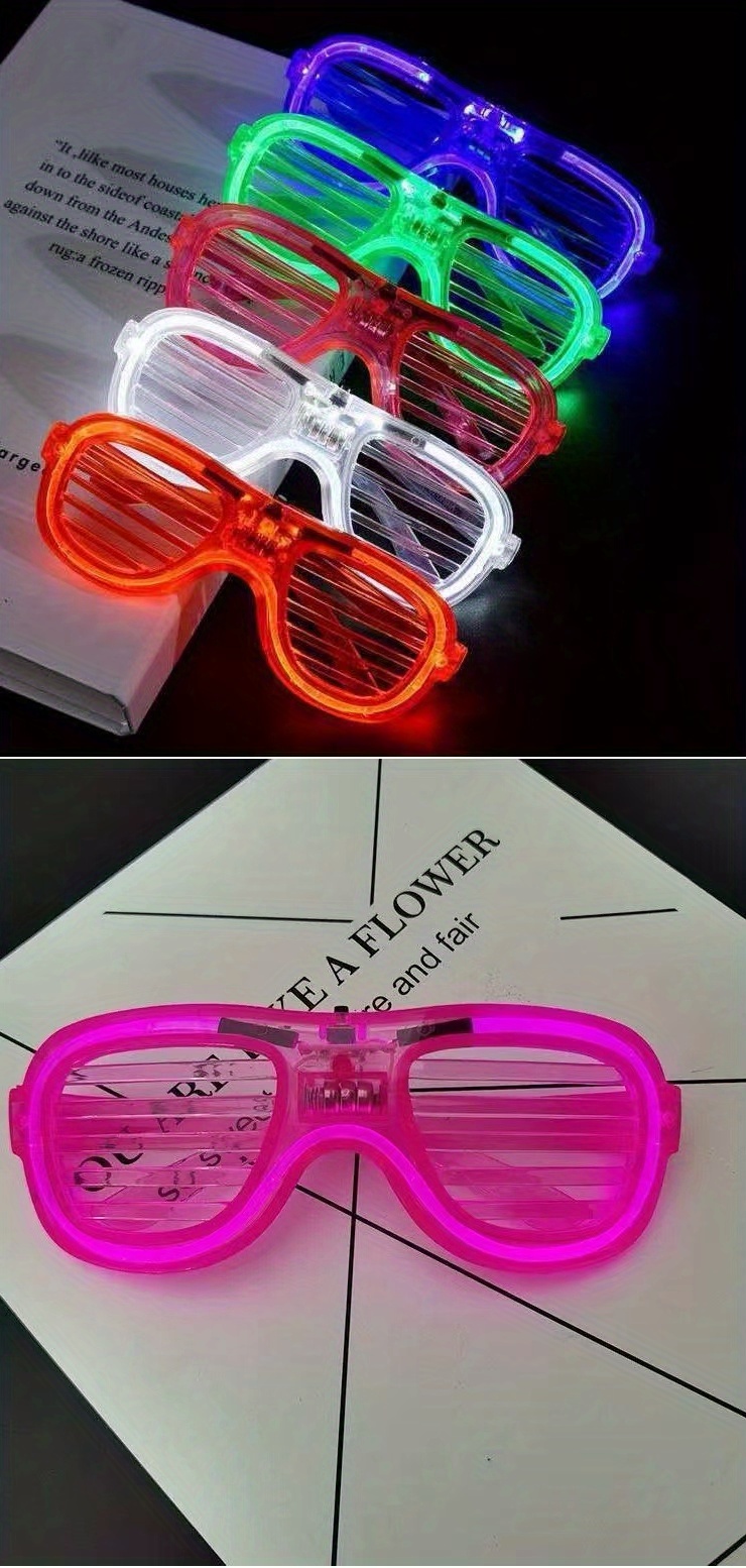  LIULIUBTY Gafas LED de corazón que brillan en la oscuridad,  suministros de fiesta para adultos y niños, gafas iluminadas, suministros  de fiesta de neón, persianas de obturador, gafas geniales, elección perfecta