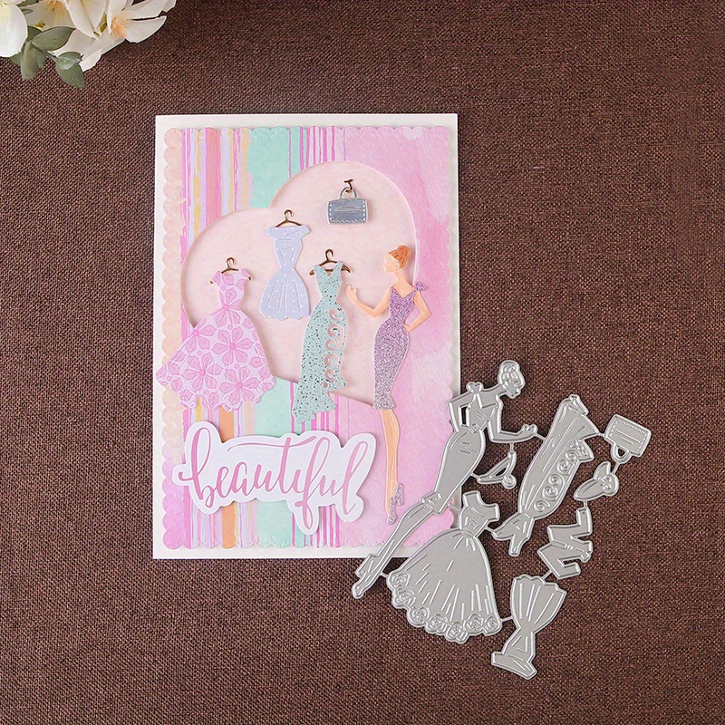 Princess Dress Metal Die Cuts, Lady Dress Shirt Cutting Dies Cut Stencils,  Cutting Dies for Card Making Clearance, Embossing Dies for Scrapbooking DIY