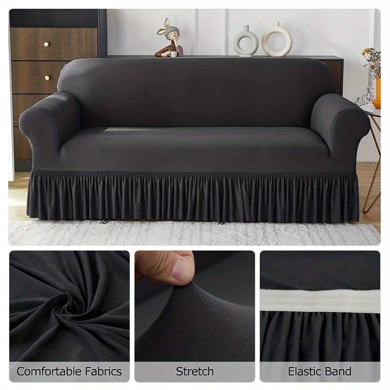  Fundas de sofá, funda elástica para sofá cama sin reposabrazos,  color sólido, plegable, con parte inferior elástica, extraíble y lavable,  color crema-59.1-74.8 in : Todo lo demás