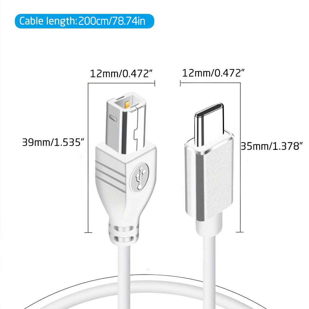 Câble d'imprimante USB 2 en 1 3.28ft / 1m avec câble d'imprimante