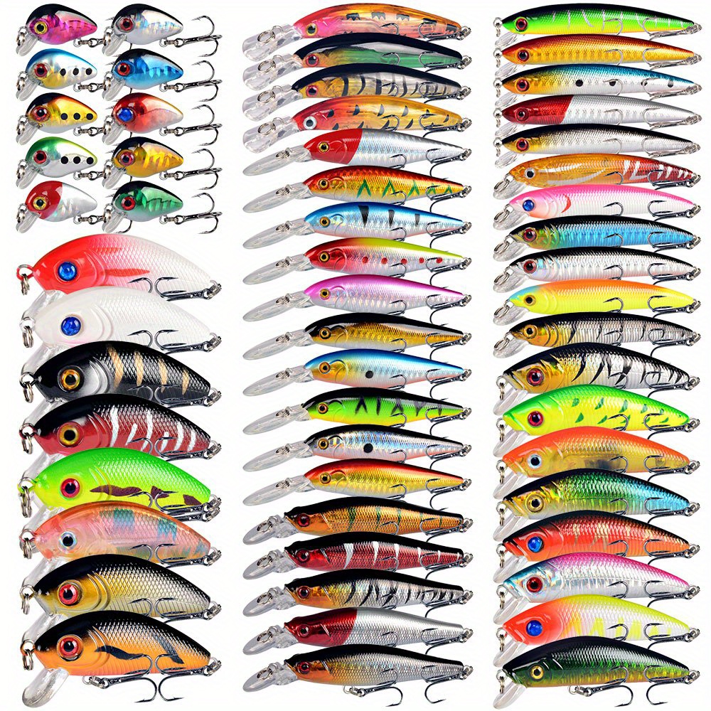 56pcs Premium Fishing Lures Set - Bionic Bait for Freshwater and Saltwater  Fishing - Minnow Crankbait Tackle with Lifelike Design and Strong Hooks