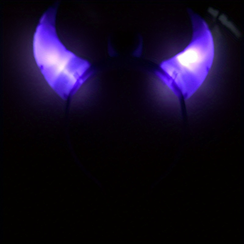 LED Devil Horns Headband Glowing Head Hoop for Halloween Cosplay