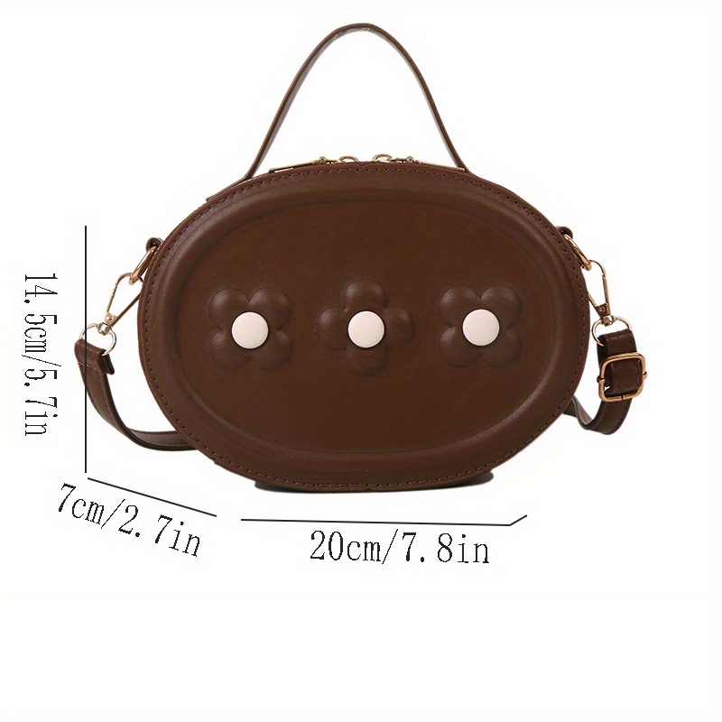 Faux Leather Round Shoulder Bag