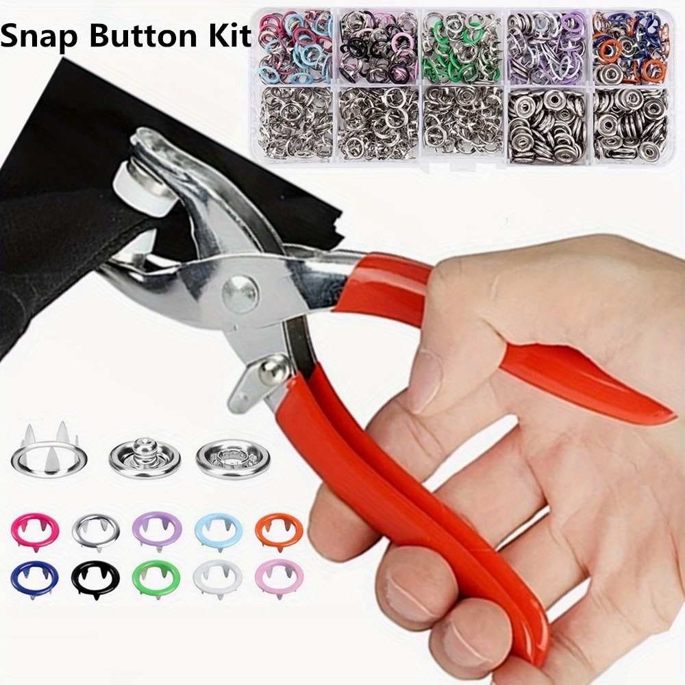 Metal Snaps Button for Sewing Colored Open Prong Snap Button Kit DIY Snap  Button Kit with Fasteners Pliers Press Tool Set for Barbie Clothing Bag  Sewing Crafting Supplies (10 Colors)