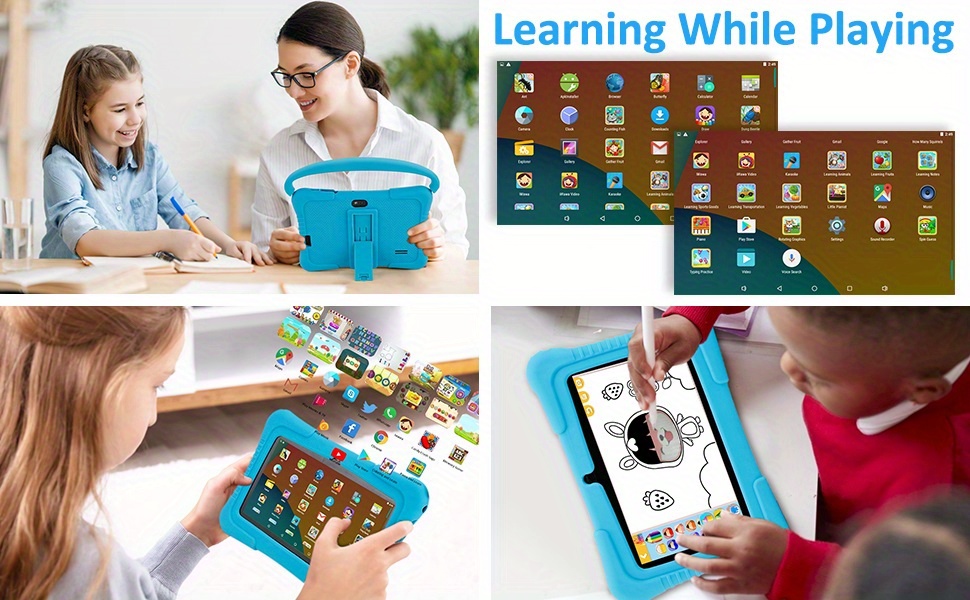 ICOCO Q8 Tablette pour Enfants 7 Pouces avec Double caméra, 512 Mo de RAM 8  Go de ROM Android pour Tout-Petits avec Bluetooth, WiFi, OTG, Tablette de  Jeux pour Enfants de 3