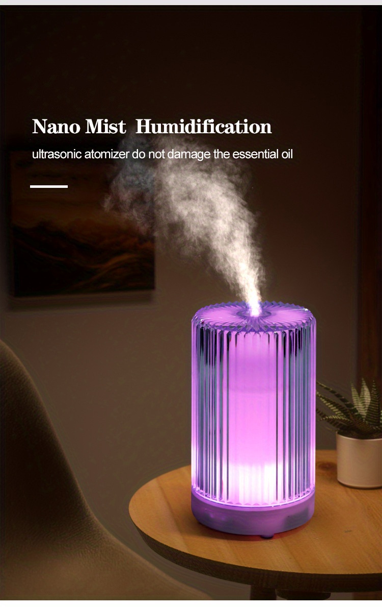 1pc essential oil diffusers 200ml ultrasonic aromatherapy oil diffuser cool mist crystal bpa free 7 colors changed led with waterless auto off timer setting for home yoga office large room white details 3