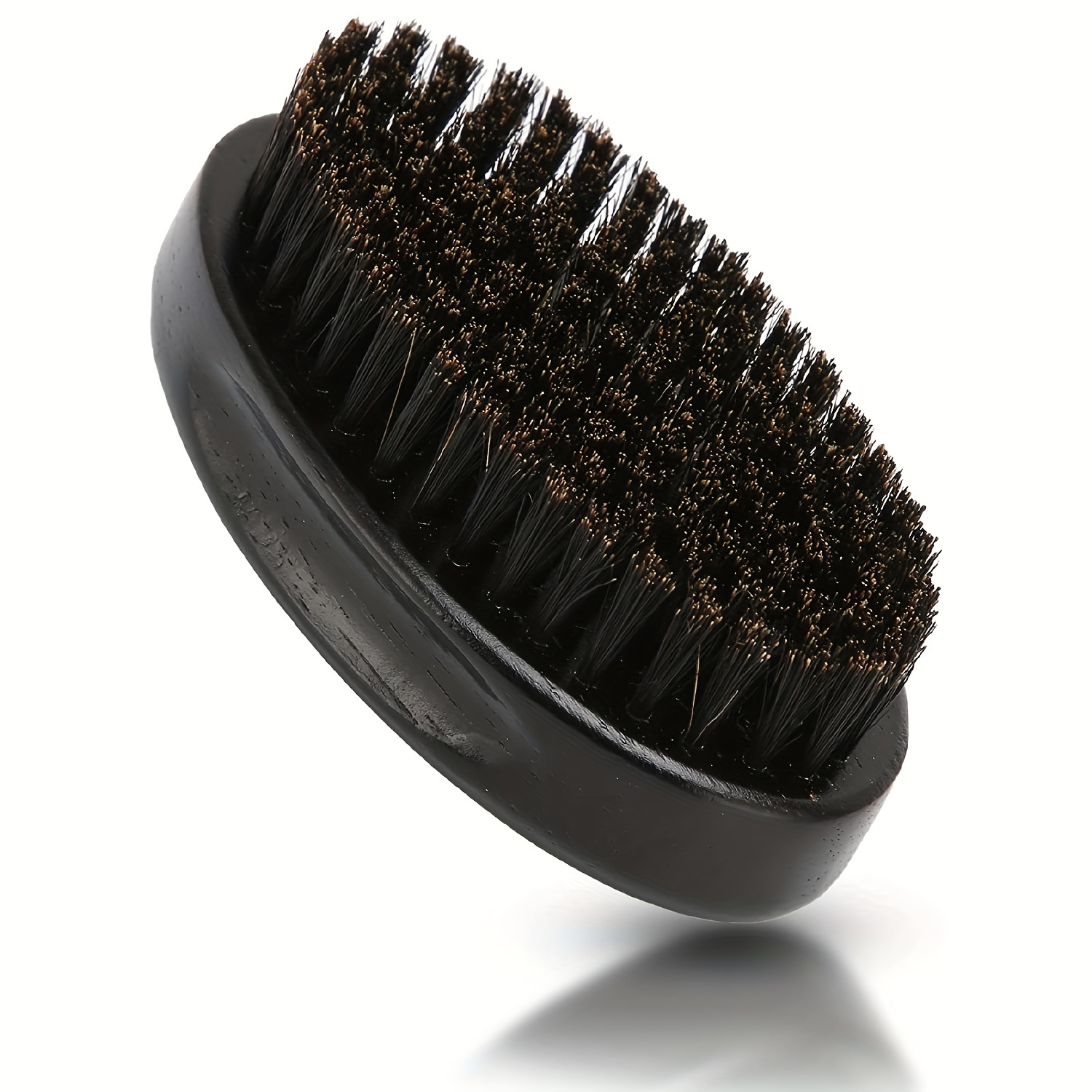 

1pc Bristle Beard Brush For Men, With Medium Hard Bristles To Conquer And Soften Your Facial Hair, Walnut Style Handle, Mens Beard Brush