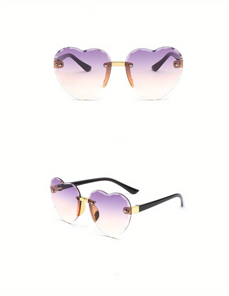 Cute Heart-shaped Frameless Sunglasses For Kids - Uv Protection For Boys  And Girls - Temu South Korea