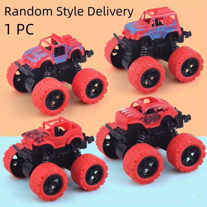 Voitures jouets pour enfants de 1 à 5 ans garçons filles Monster Trucks  Push & Go voiture jouet durable grandes roues 360 rotation Stunt jouet  véhicule (violet) vert