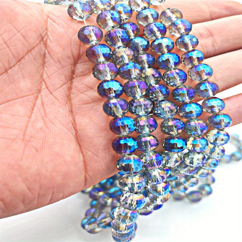 New 72Pcs Clear Crystal Glass Beads 8mm AB Round Oval Jewellery Making Diy - Foto 5