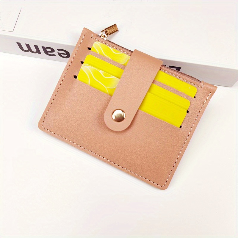 Simple Slim Credit Card Holder, Faux Leather Clutch Wallet, Mini