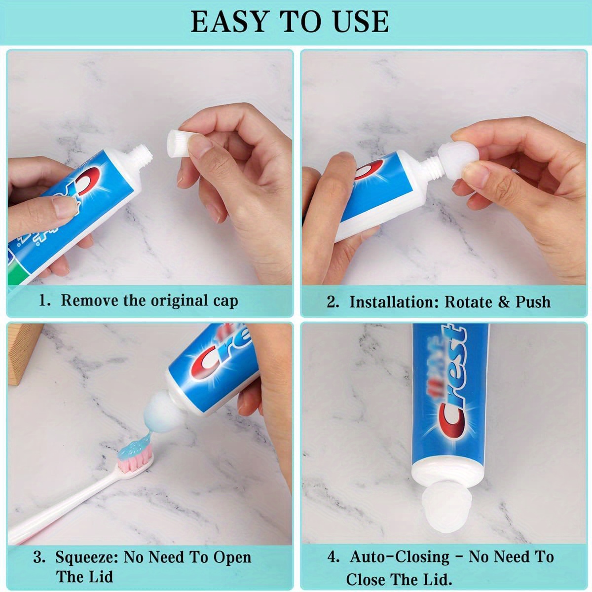 Self closing Toothpaste Caps Toothpaste Cap Keeps Temu