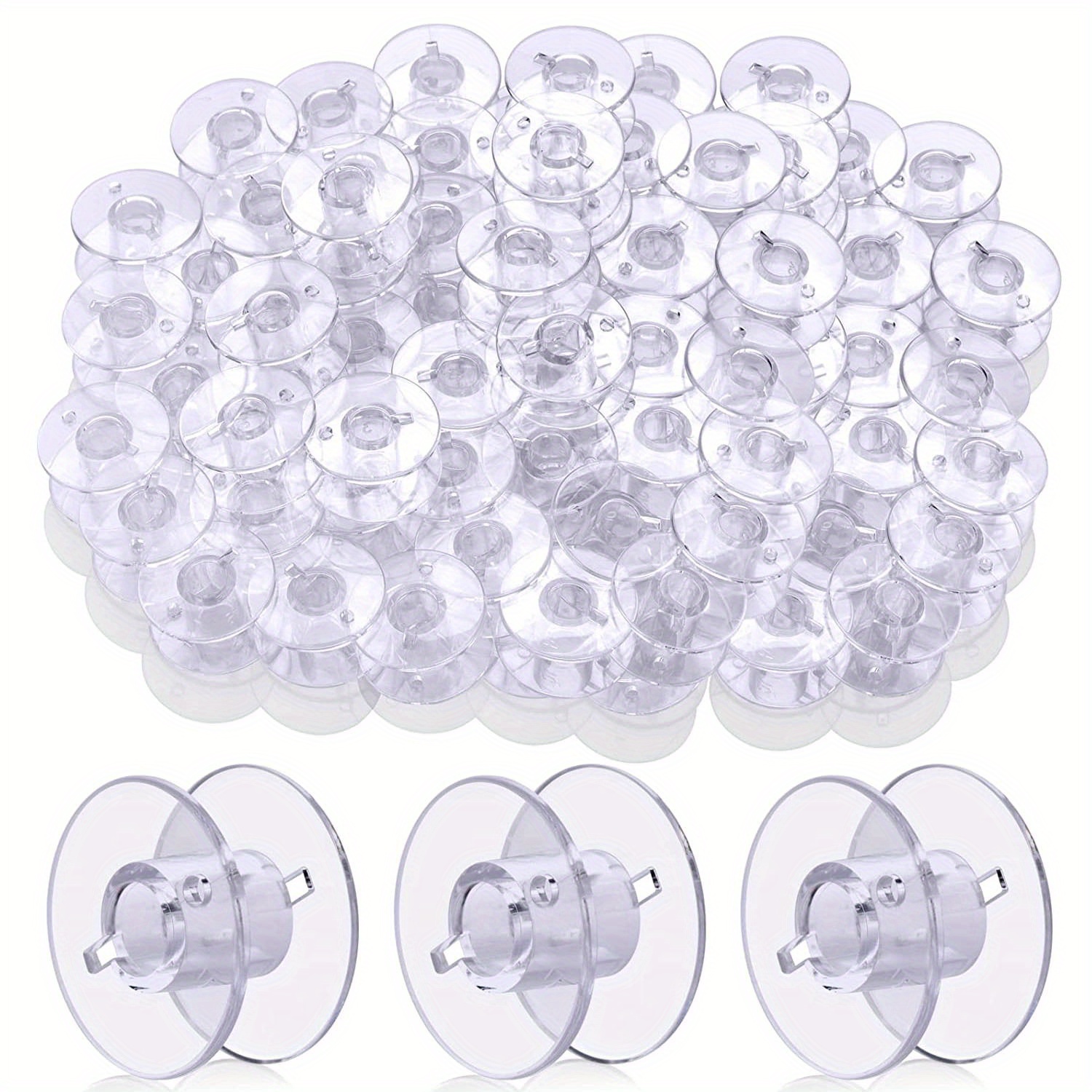 Brother SA156 Bobbins, Clear Plastic, 10-pack, 11.5 size