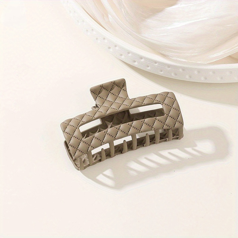 Plaid Imprinted Hair Claw Ponytail Holder Shark Claw