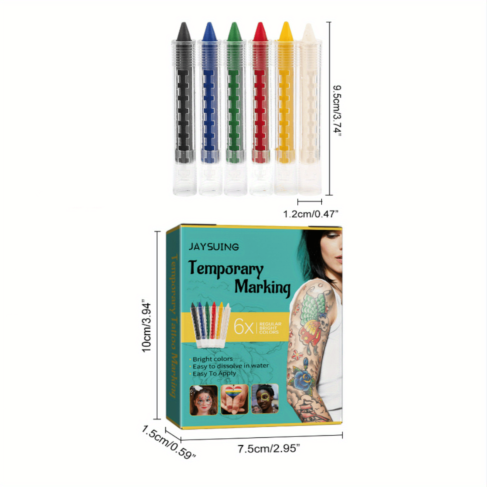 Face Paint Temporary Tattoo Pen 6 Colors Tattoo Skin Marker Temu