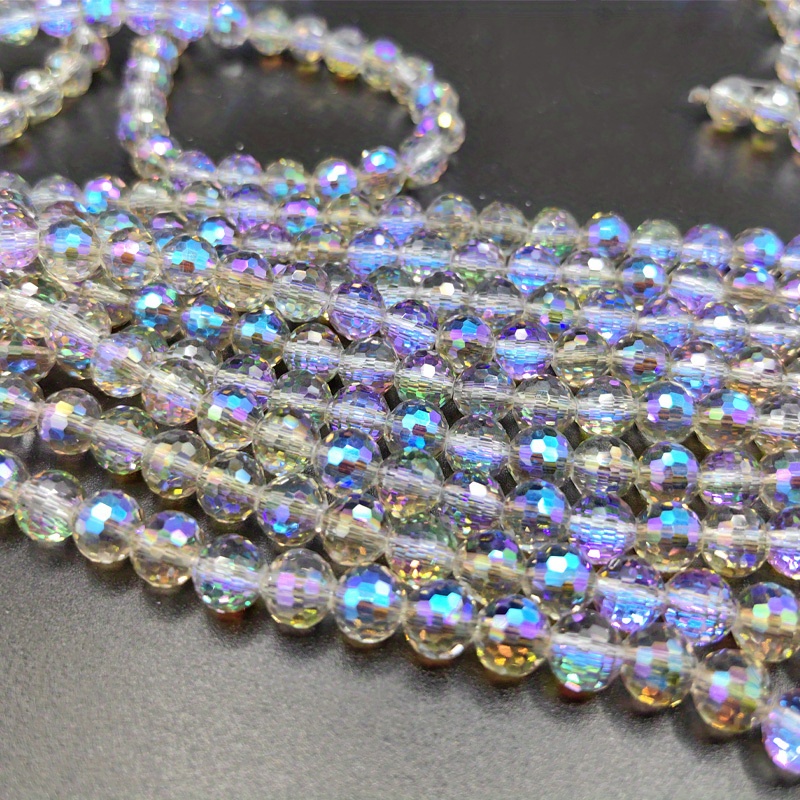 4mm 6mm 8mm Glass Beads Round Crystal Beads Colorful AB Spacer Bead  Rhinestone For Bracelet Jewelry