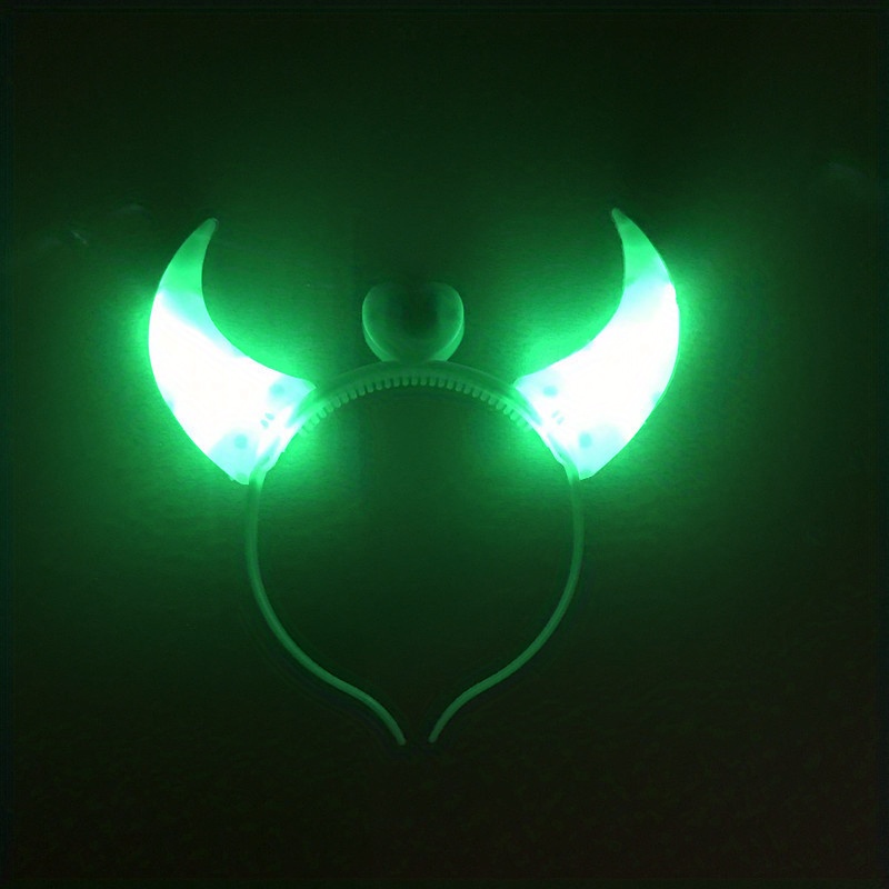 LED Devil Horns Headband Glowing Head Hoop for Halloween Cosplay