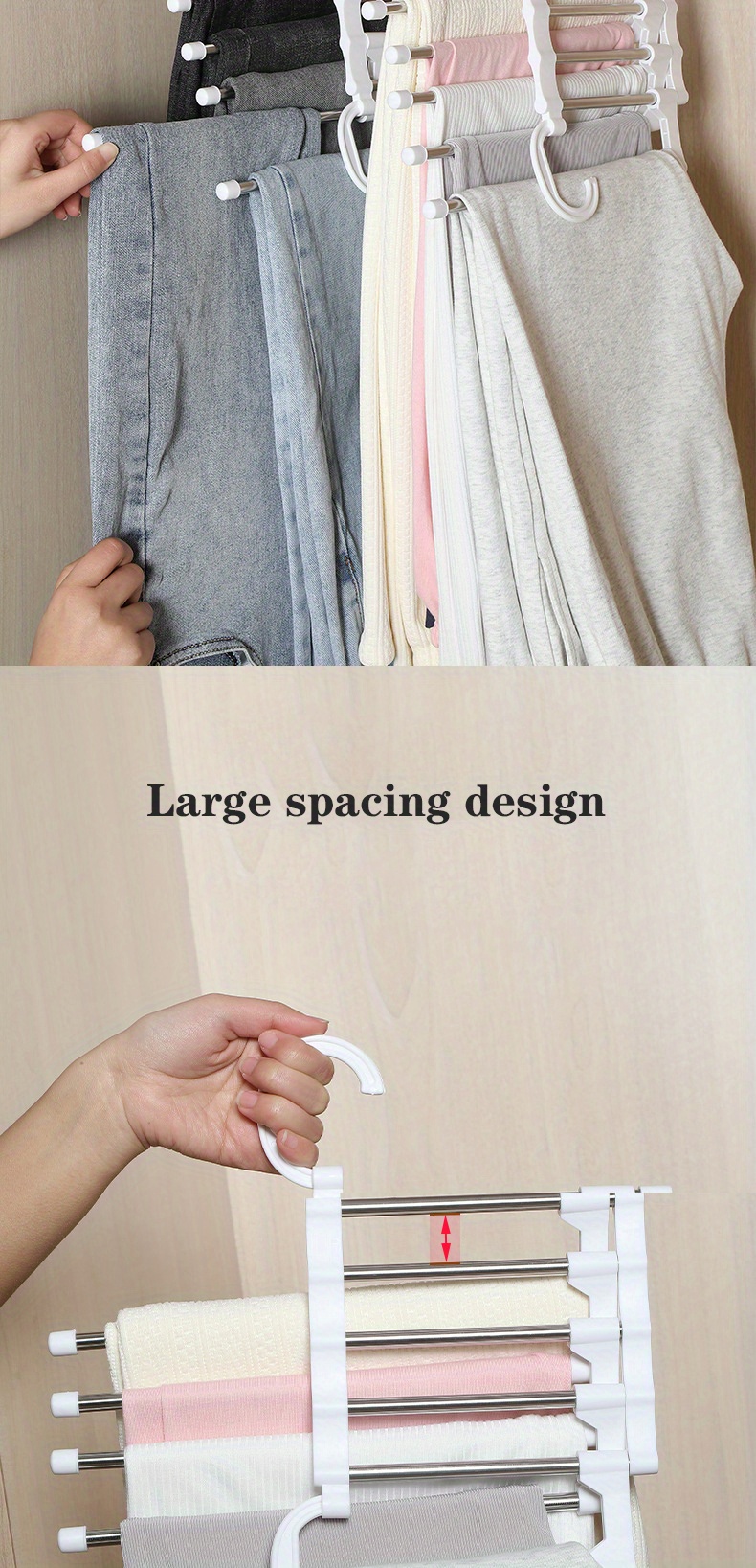 Telescopic Hanger Pants Folding Multi functional Pants Rack Temu