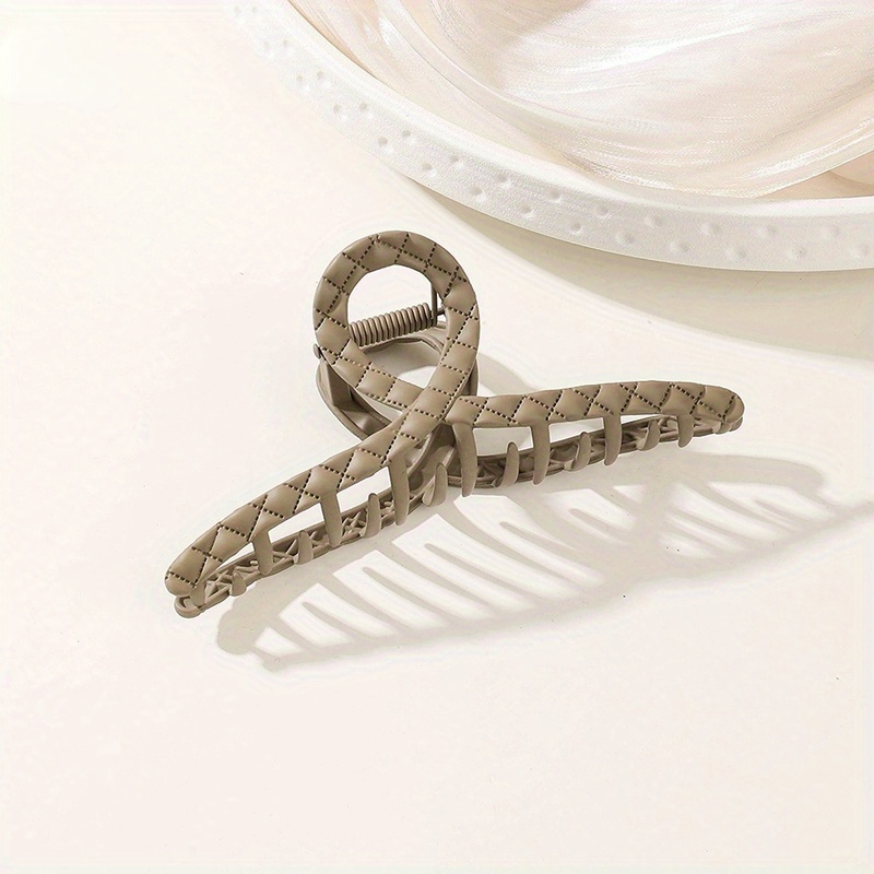 Plaid Imprinted Hair Claw Ponytail Holder Shark Claw