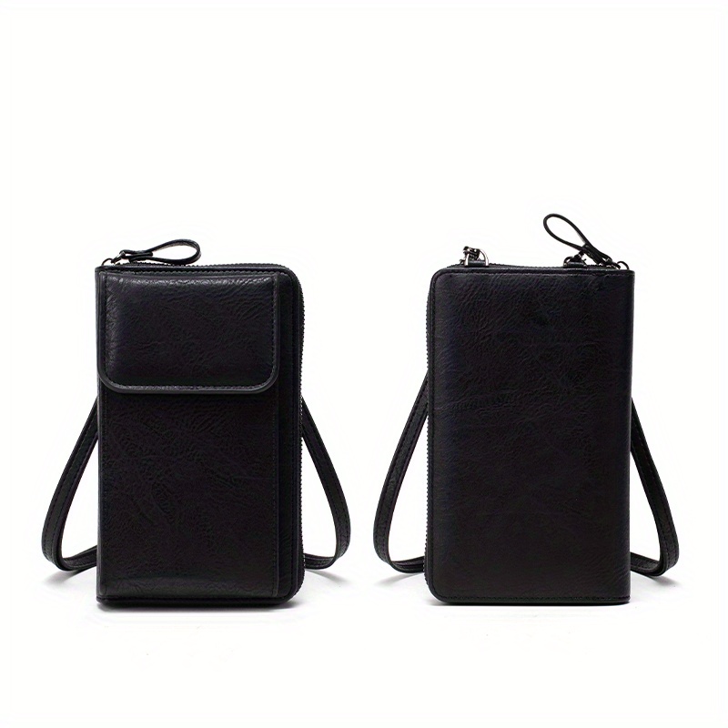 All-match Zipper Shoulder Bag, Trendy Solid Color Phone Bag, Versatile Purse With Detachable Strap