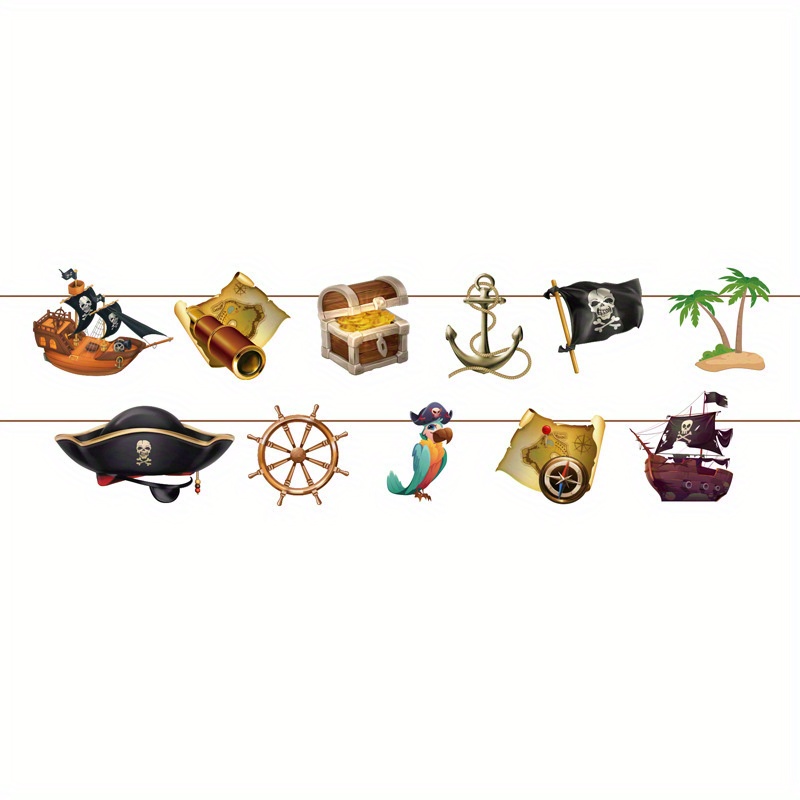 Pirate Treasure Hunt Plastic Tablecloth Paper Plate Tissue - Temu