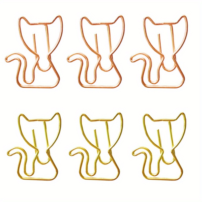 10pcs Cute Cat Kitten Shaped Metal Paper Clips Cartoon Bookmarks For Notebooks Sticky Notes For , Chip Bags, Office, Document, Teacher, And School Supplies