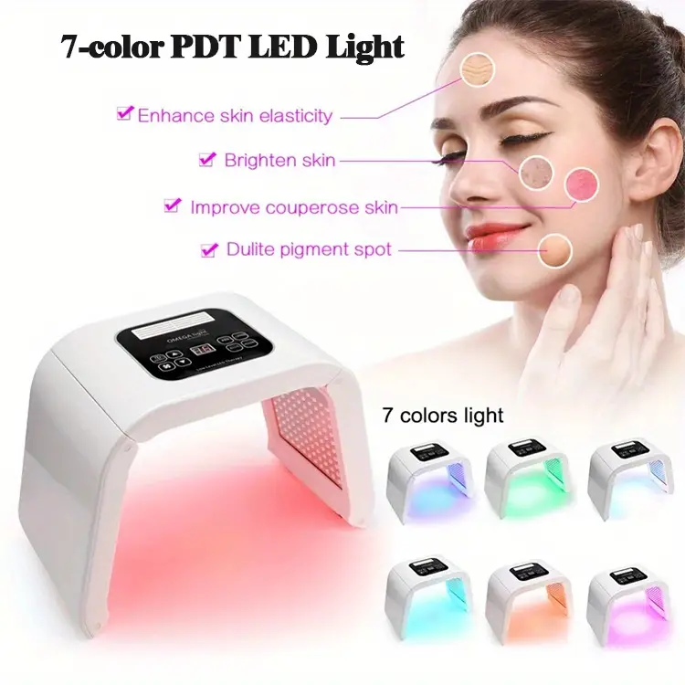 australian standard 1pc home spa 7 color spectrometer facial beauty instrument for all skin types acne prone skin stimulates collagen regeneration lifts and tightens skin 13 78 x9 05 details 0