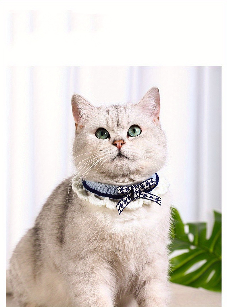 Adorable Bow Tie Kitten Collar Hand woven Scarf Pet Bib - Temu Australia