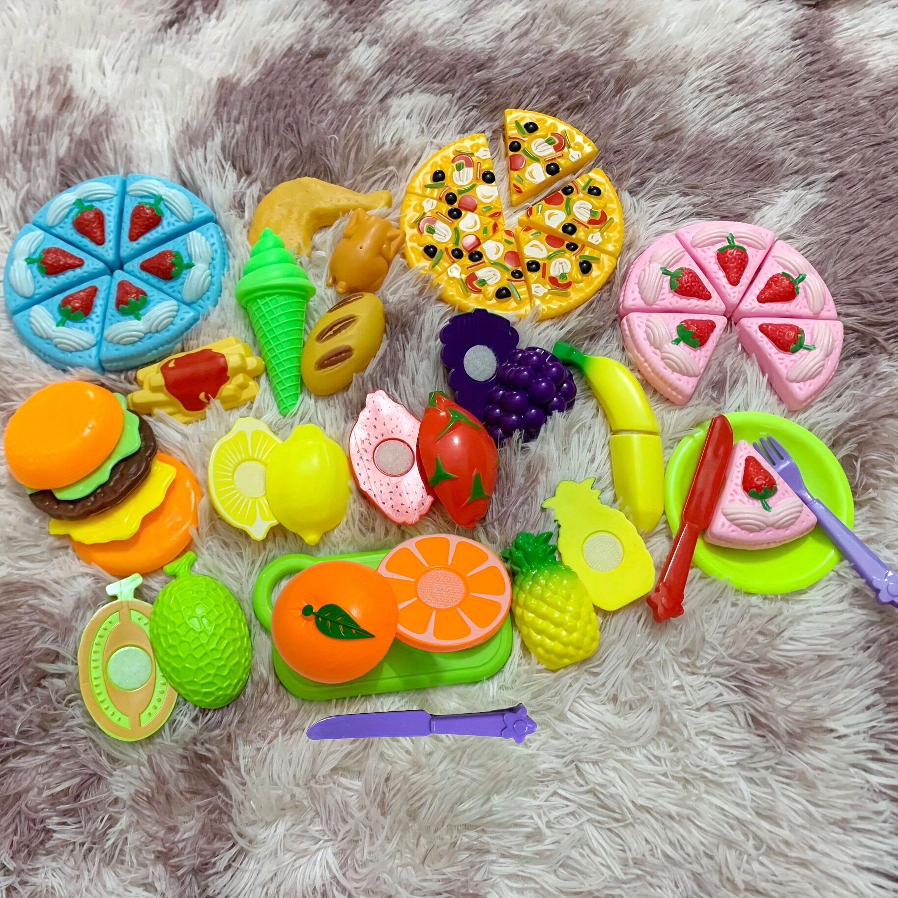 9 Piece Pizza Set for Kids; Play Food Toy Set; Great for a Pretend Pizza  Party; Fast Food Cooking And Cutting Play Set Toy