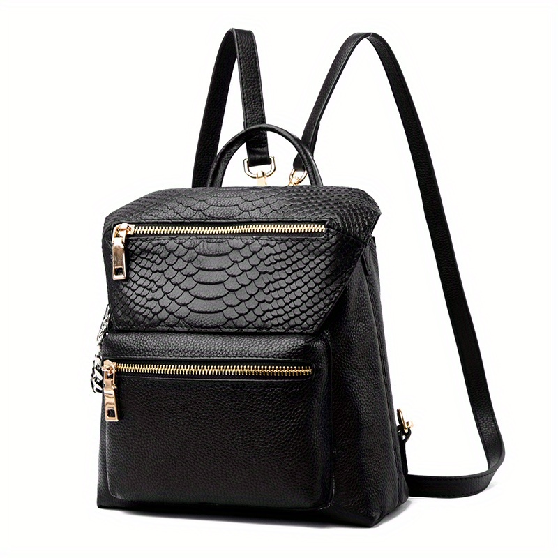 Small Crocodile Embossed Convertible Crossbody Bag