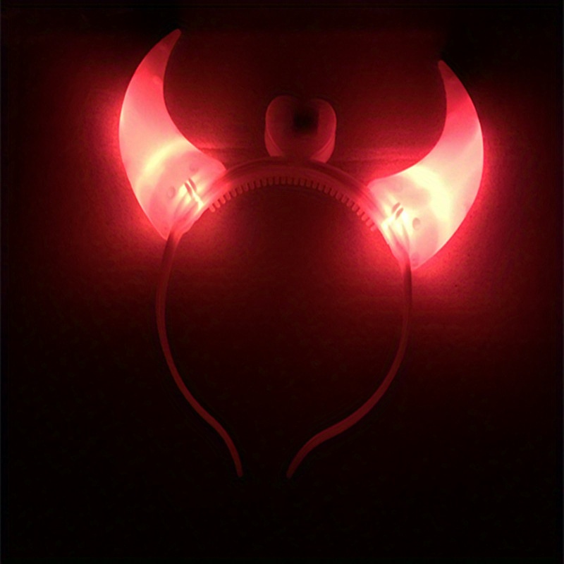 LED Devil Horns Headband Glowing Head Hoop for Halloween Cosplay