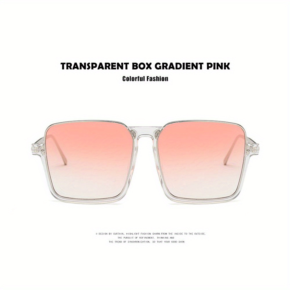 Oversized Square Sunglasses UV400 Gradient Lens Casual Jelly Glasses