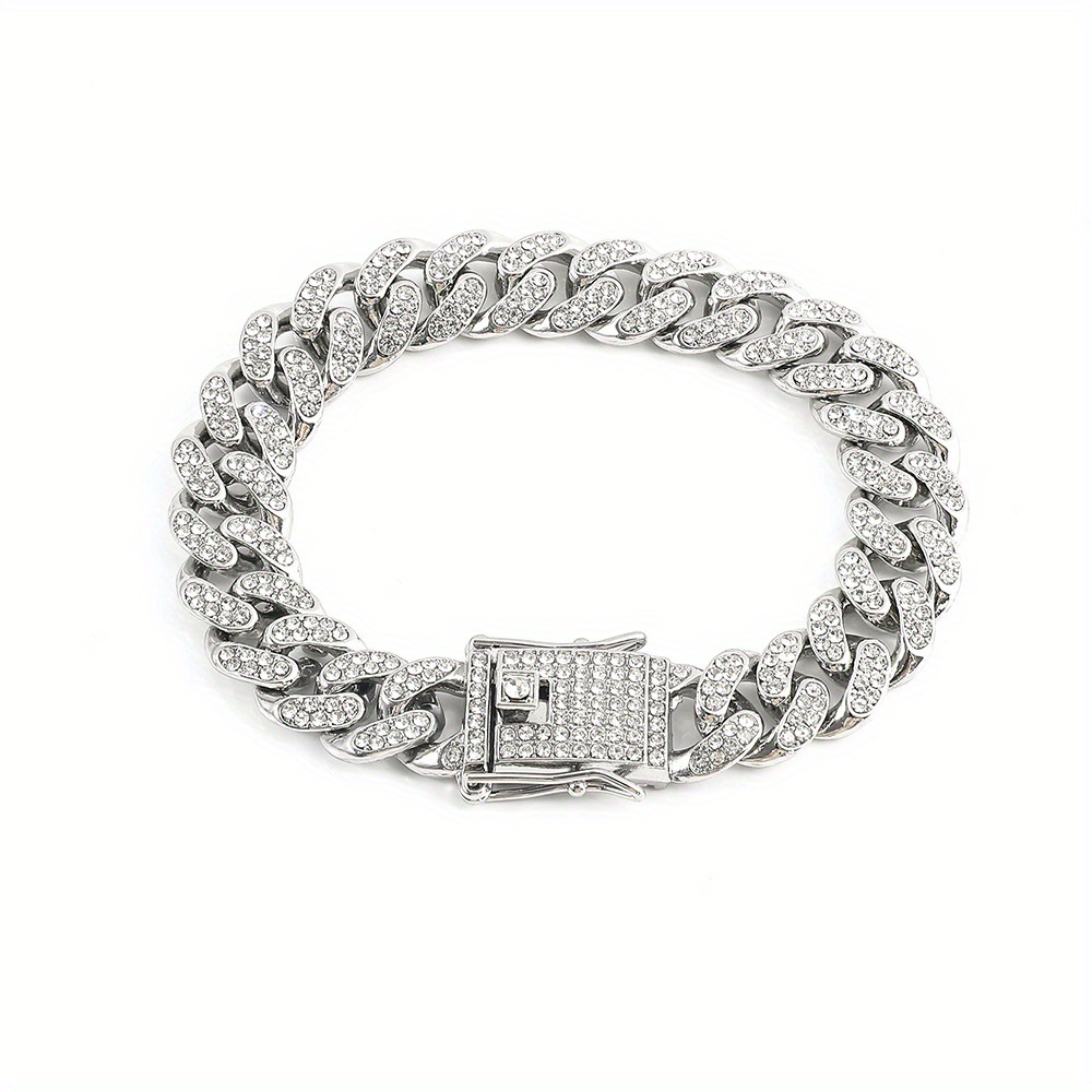 Fashionable Hip hop Zircon Cuban Chain Bracelet Bracelet - Temu