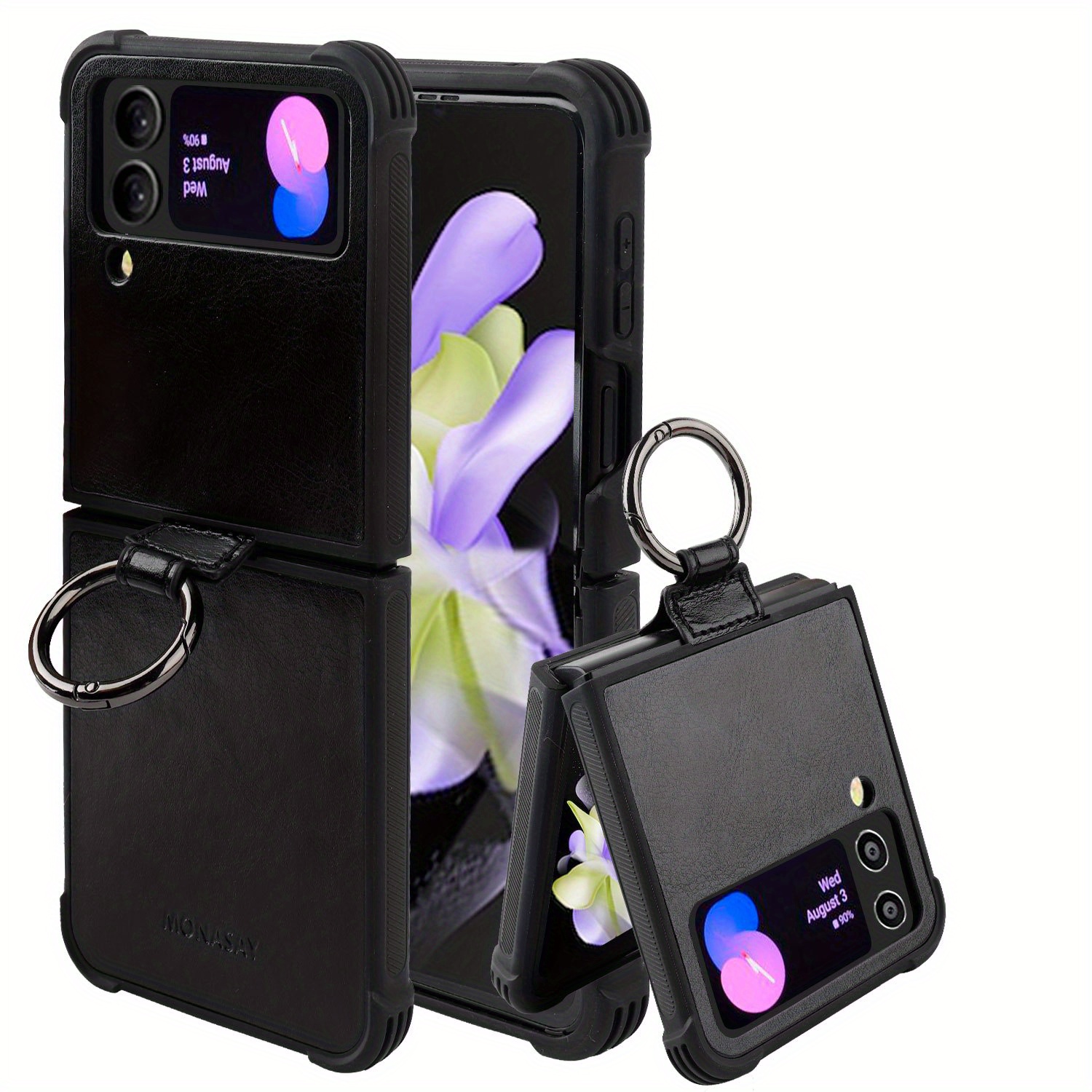 Mobile Phone Case With Ring Holder For Galaxy Galaxy Z Flip 3/4 - Temu