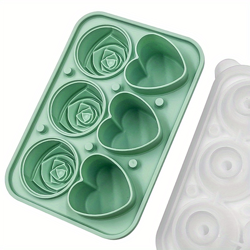 Food Grade Silicone Ice Cube Tray Rose Flower Heart Shaped - Temu