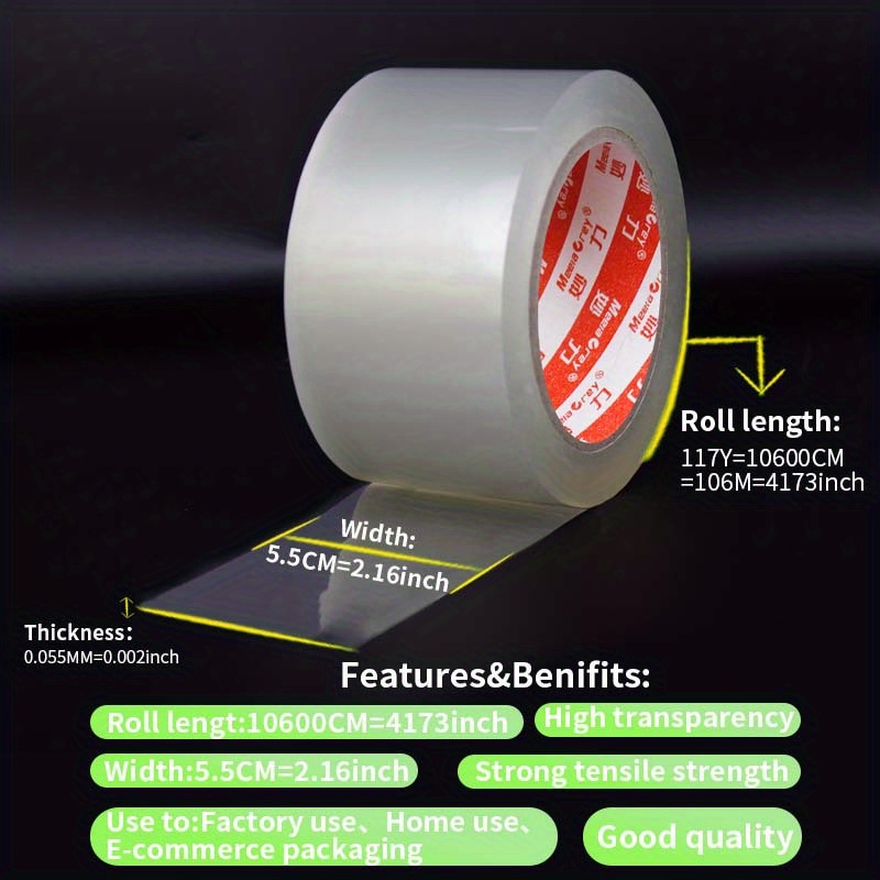 Large Roll Transparent Sealing Tape for Secure Packaging