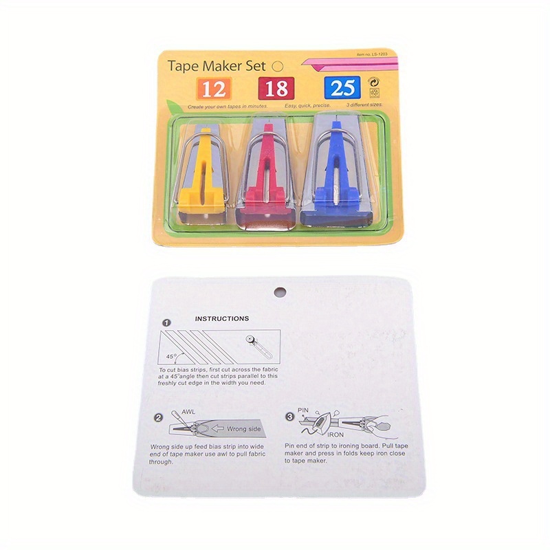 12 Bias Tape Maker Kit Sewing Tool Quilting Tools Fabric - Temu