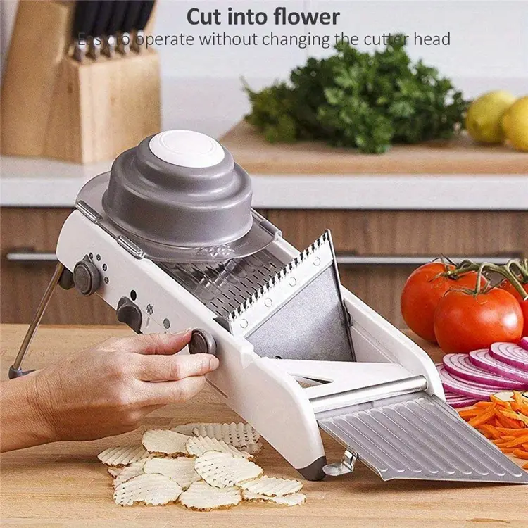 Mandoline Food Slicer for Kitchen,Adjustable Vegetable Slicer for  Potato,Tomato and Onion, Commercial Potato Slicer,Wooden Cabbage Shredder  Potato