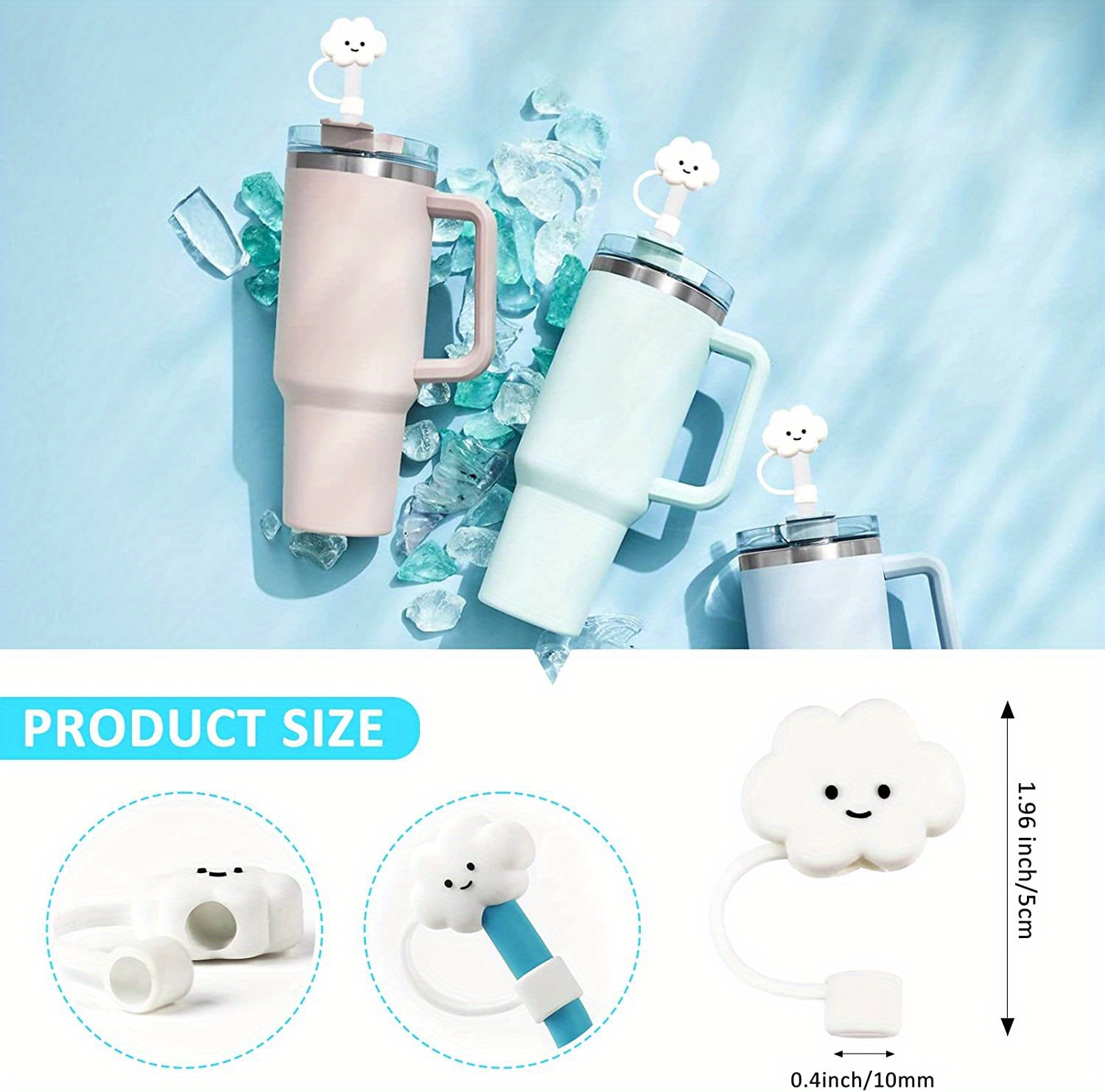 AMADIZ 6Pcs Cloud Straw Tip Covers … curated on LTK