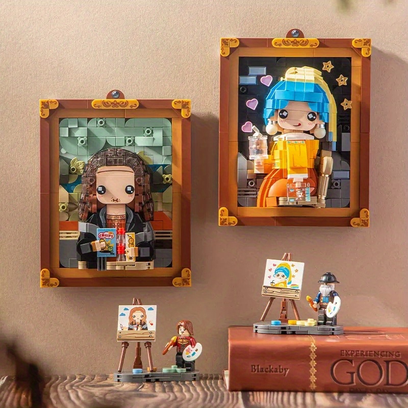 World Famous Painting Building Blocks Diy Hanging Painting Girl