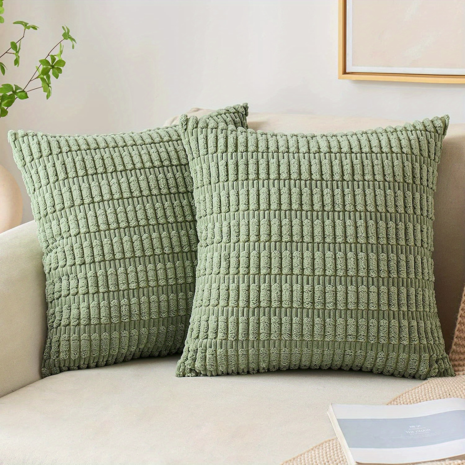 1pc Solid Color Cushion Cover Without Filler, Simple Throw Pillow Cover,  Pillow Insert Not Include, For Sofa, Living Room